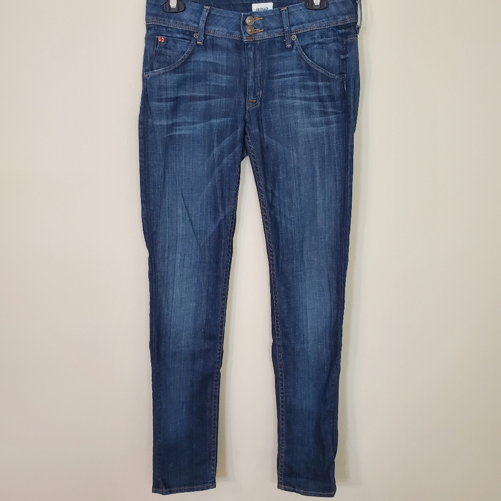 HUDSON skinny Collin flap midrise jeans in Savi
